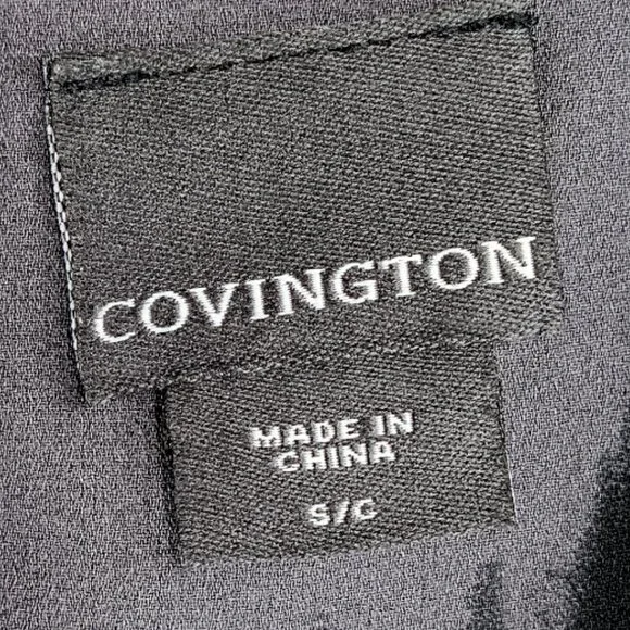 COVINGTON-Women's Ruffle Front Tank Top-Dressy-Black-Red-Work-Casual-Summer - Picture 12 of 15